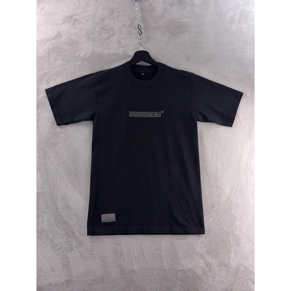 HIDDEN T Shirt Mens Size Small Black Graphic Streetwear Short Sleeve